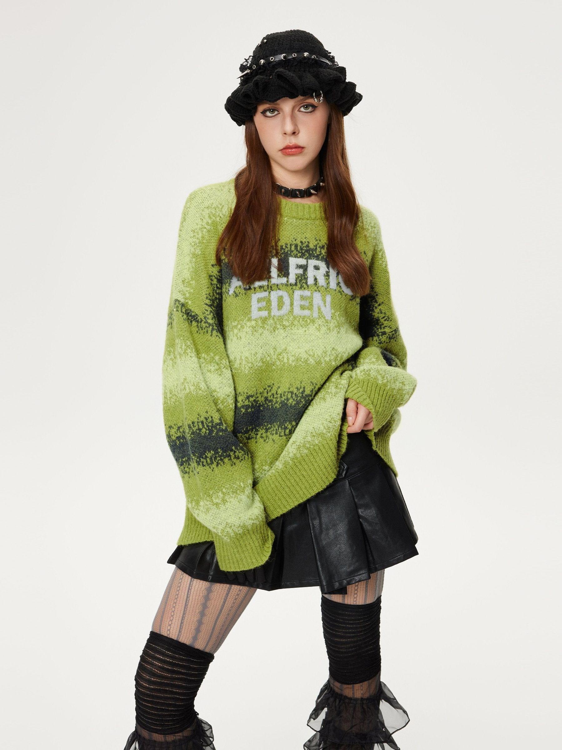 Aelfric Eden Gradient Stripe Graphic Sweater Product Image