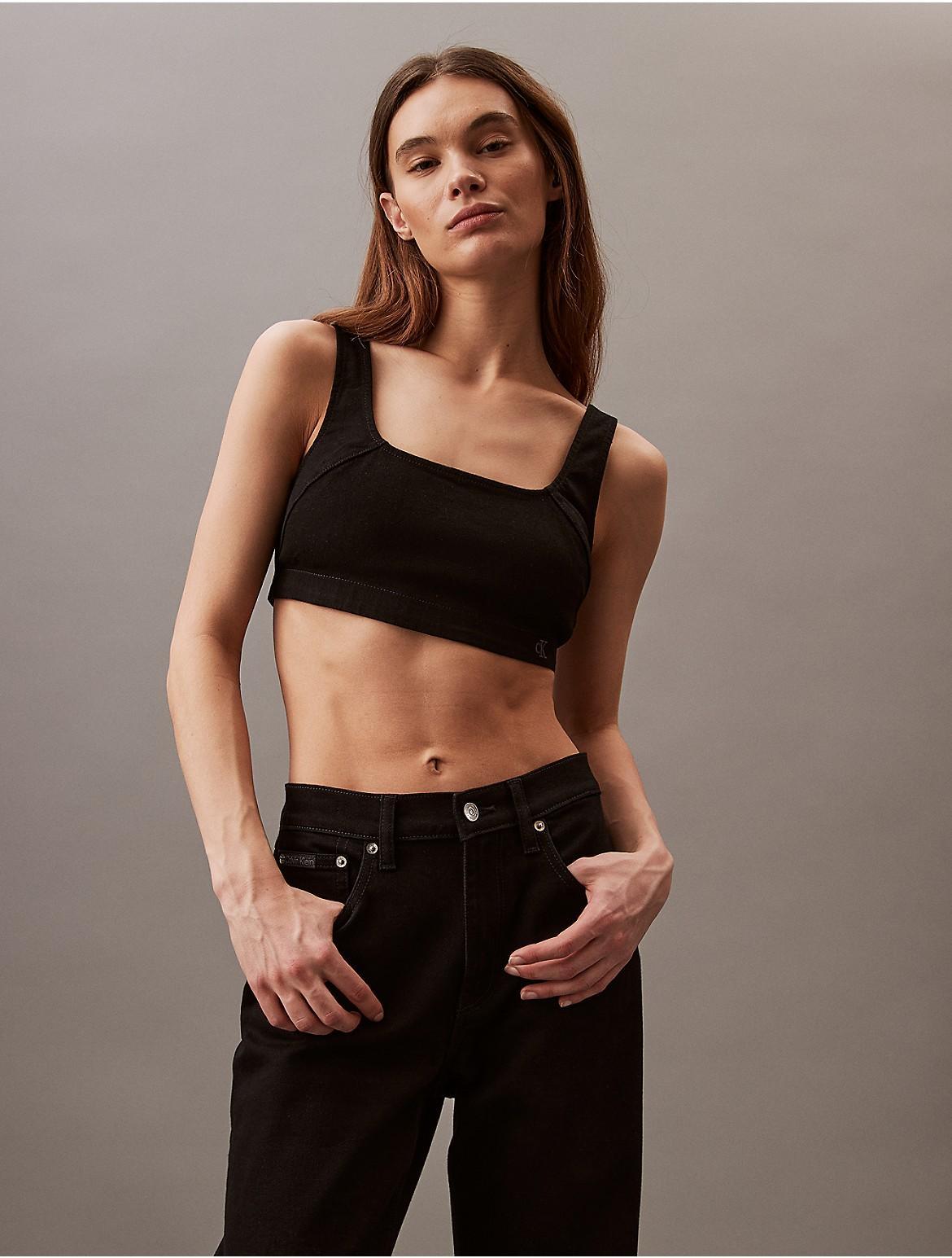 Calvin Klein Womens Sculpt Denim Bralette - Black - M Product Image