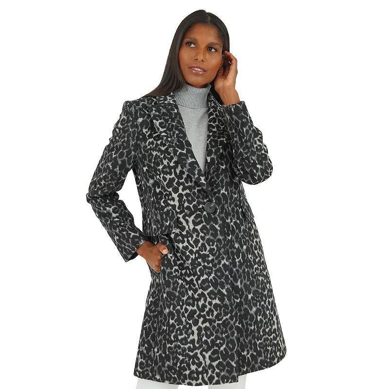 Womens Fleet Street Long Animal Print Coat Product Image