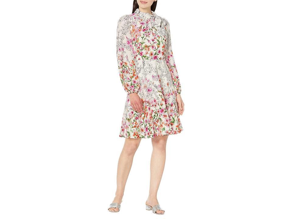 Maggy London Floral Print Long Sleeve Dress Product Image