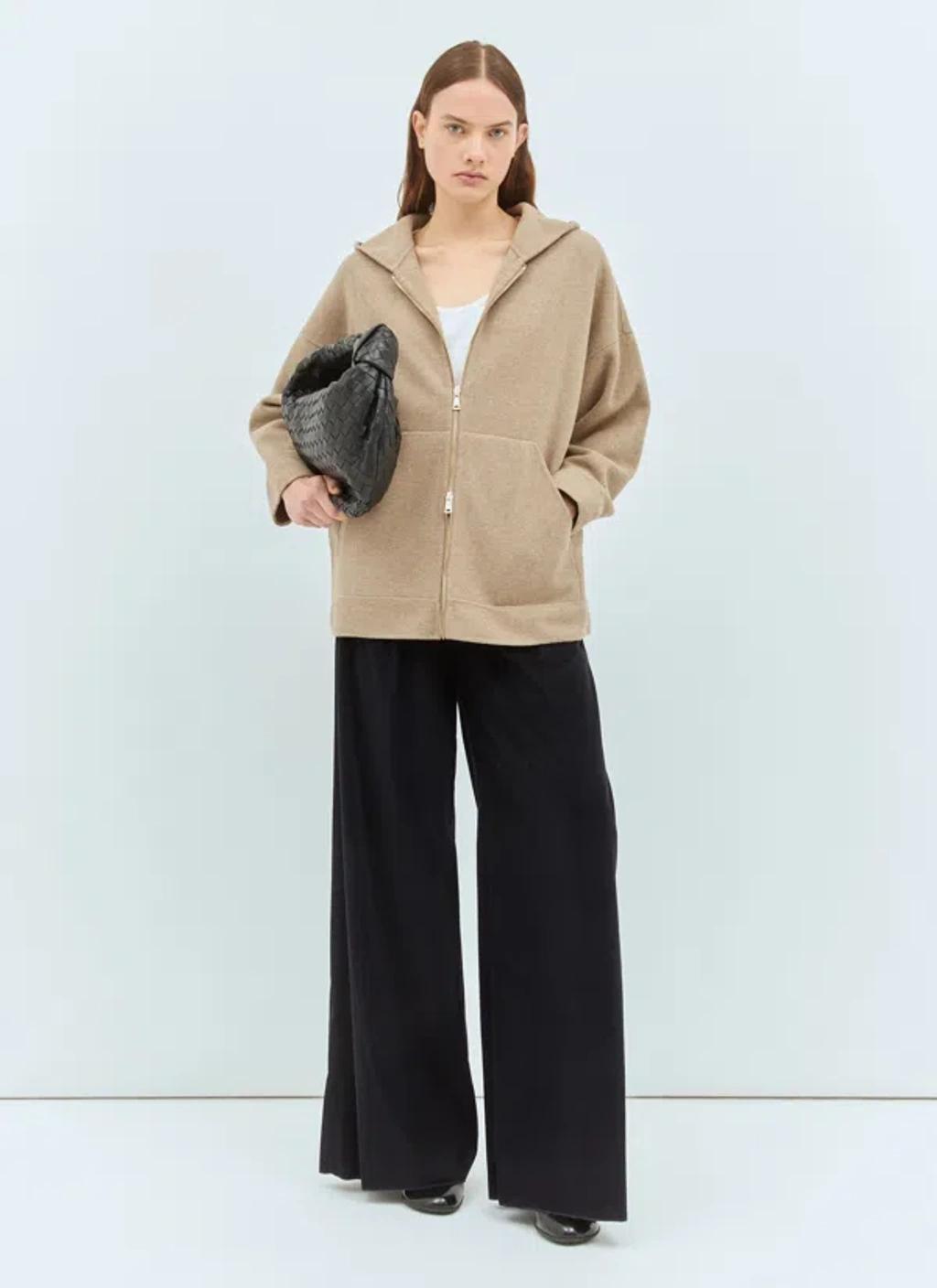 MAX MARA Oversized Wool-and-cashmere Sweatshirt In Beige Product Image