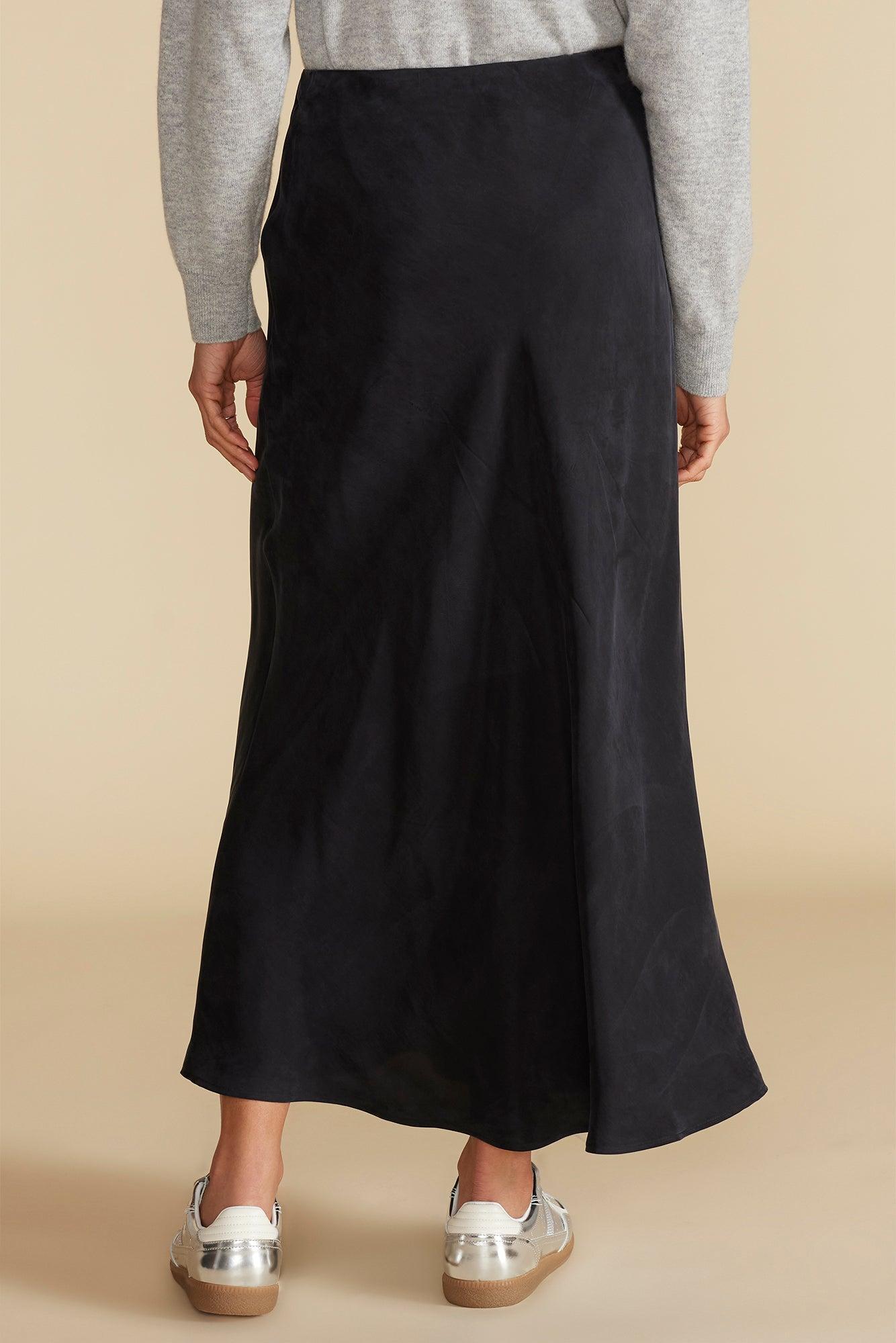 Eve Cupro Slip Skirt - Black Product Image