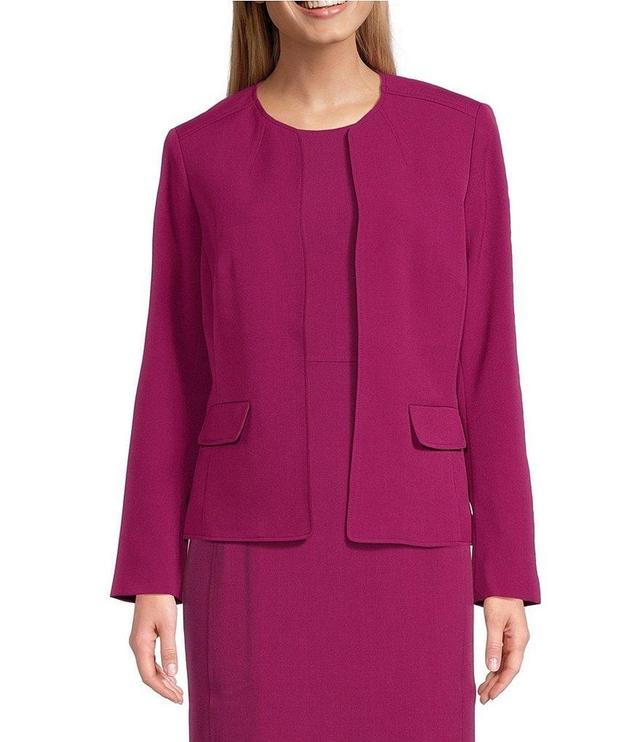 Kasper Crepe Long Sleeve Open-Front Jacket Product Image