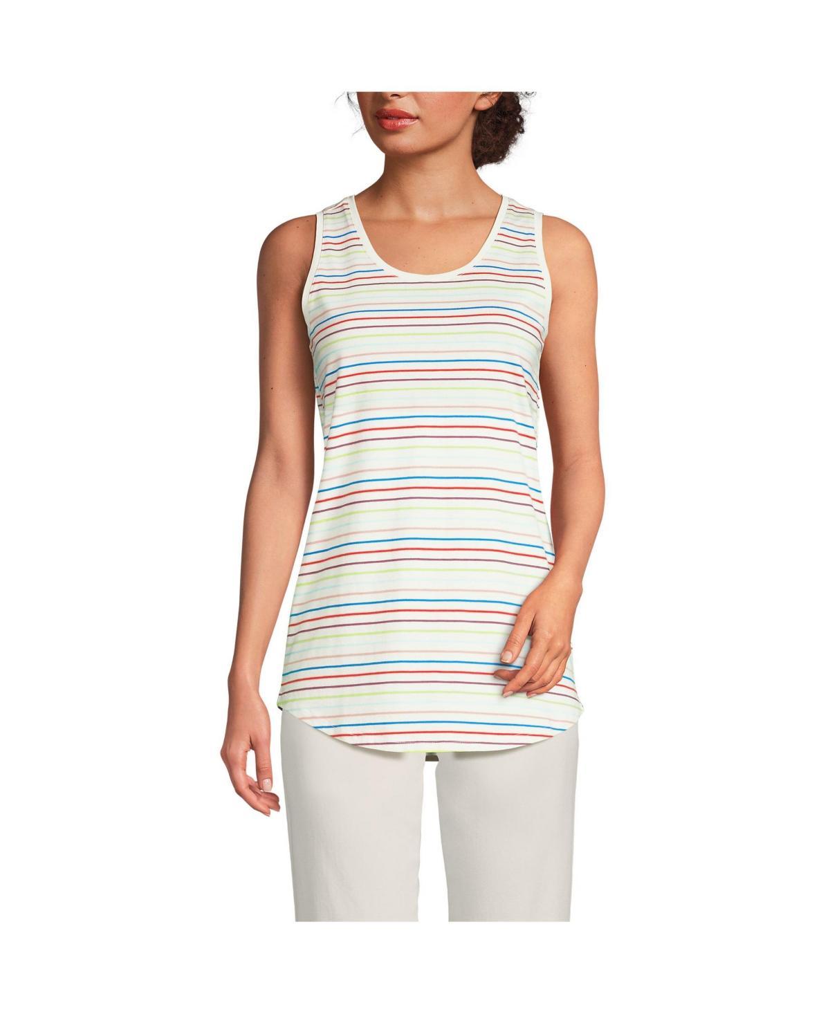 Petite Lands End Supima Cotton Scoopneck Tunic Tank Top, Womens Product Image