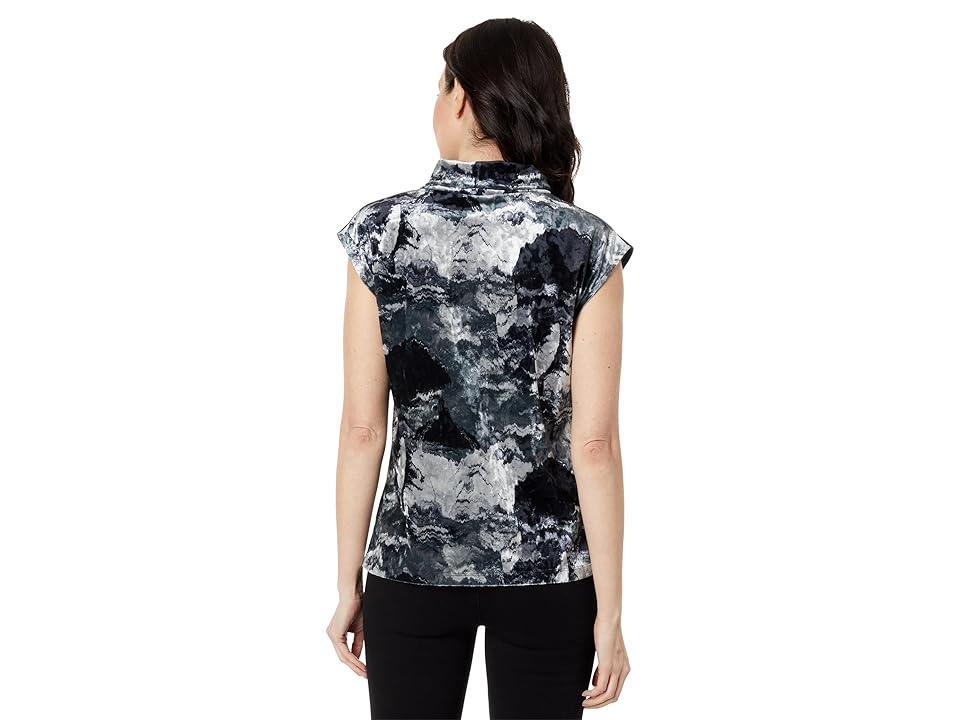 Elliott Lauren Galaxy Printed Velvet Sleeveless Turtleneck Women's Clothing Product Image