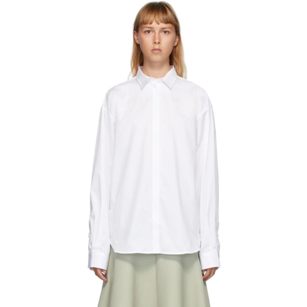 High-low Hem Organic Cotton Shirt In White product image