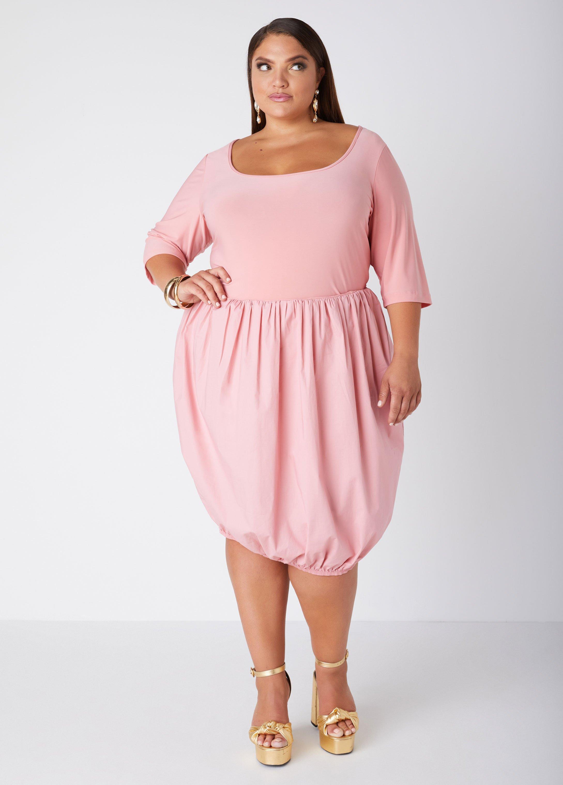 Plus Size Paneled Bubble Dress Ashley Stewart Product Image