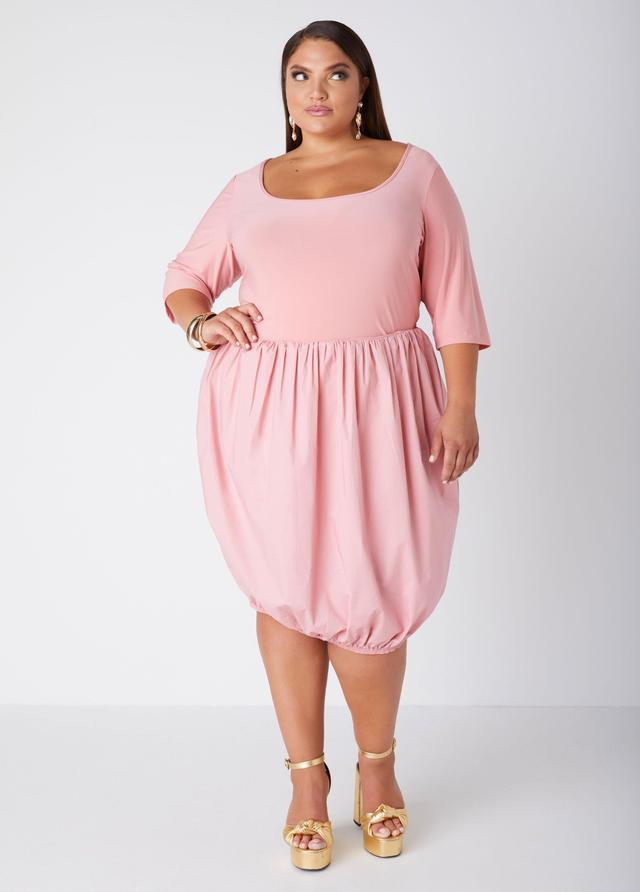 Plus Size Paneled Bubble Dress Ashley Stewart Product Image