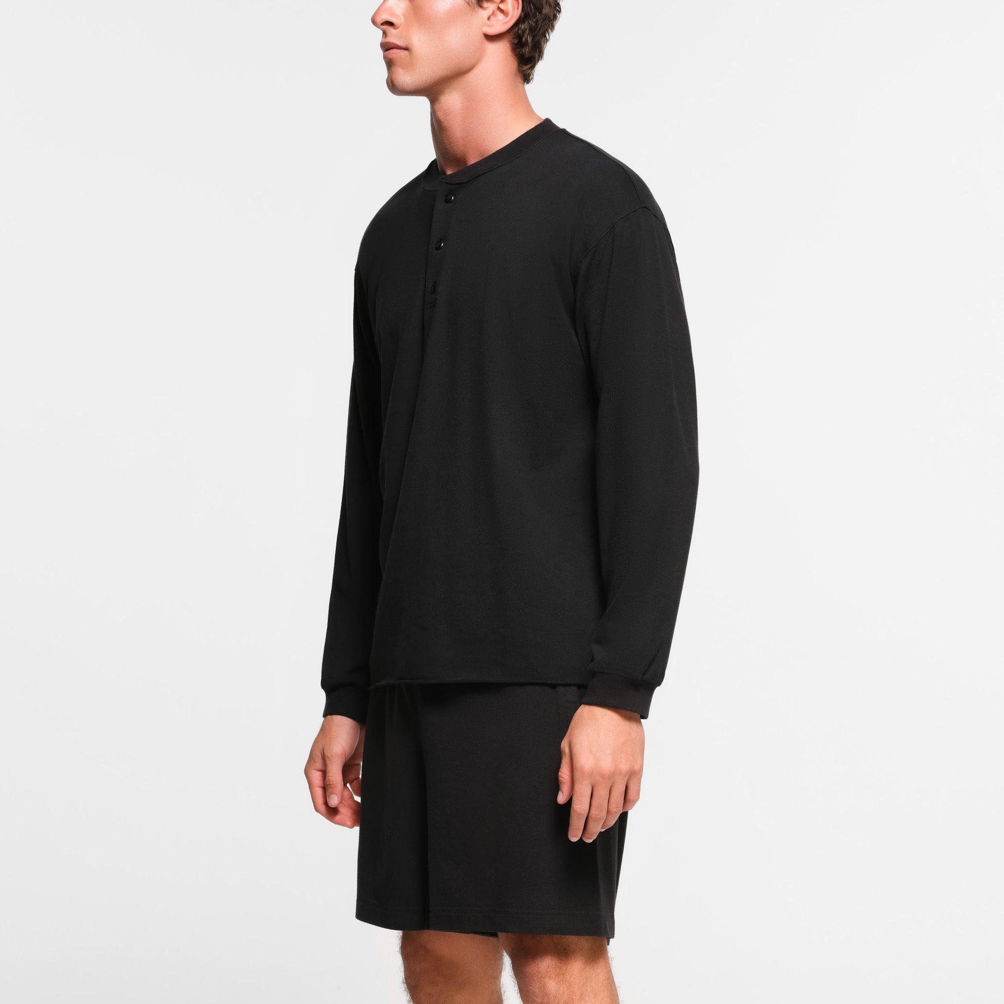 JERSEY LOUNGE MENS RELAXED HENLEY | OBSIDIAN Product Image