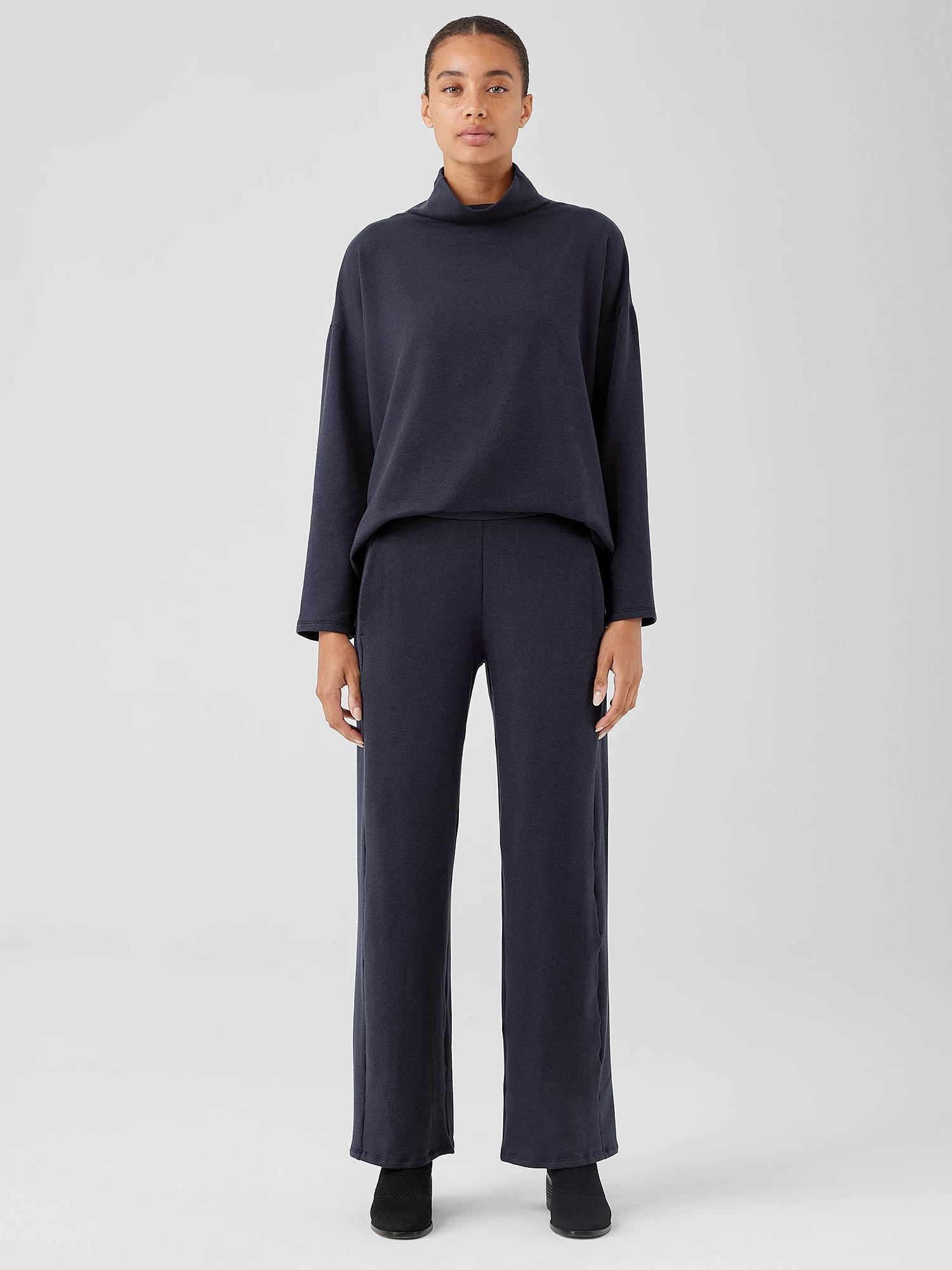 EILEEN FISHER Cozy Brushed Terry Hug Straight Pantfemale product image