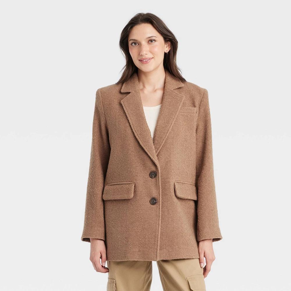 Womens Oversized Blazer - Universal Thread Tan M Product Image