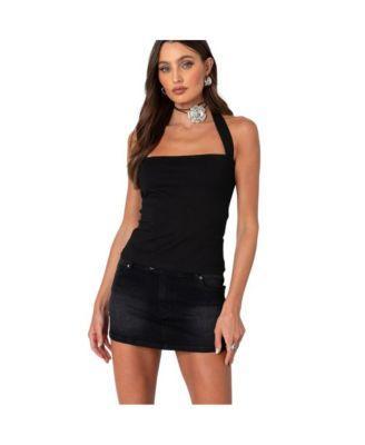 Edikted Womens Marisol straight neck halter top Product Image