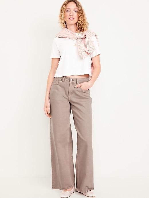 Mid-Rise Baggy Wide-Leg Jeans Product Image