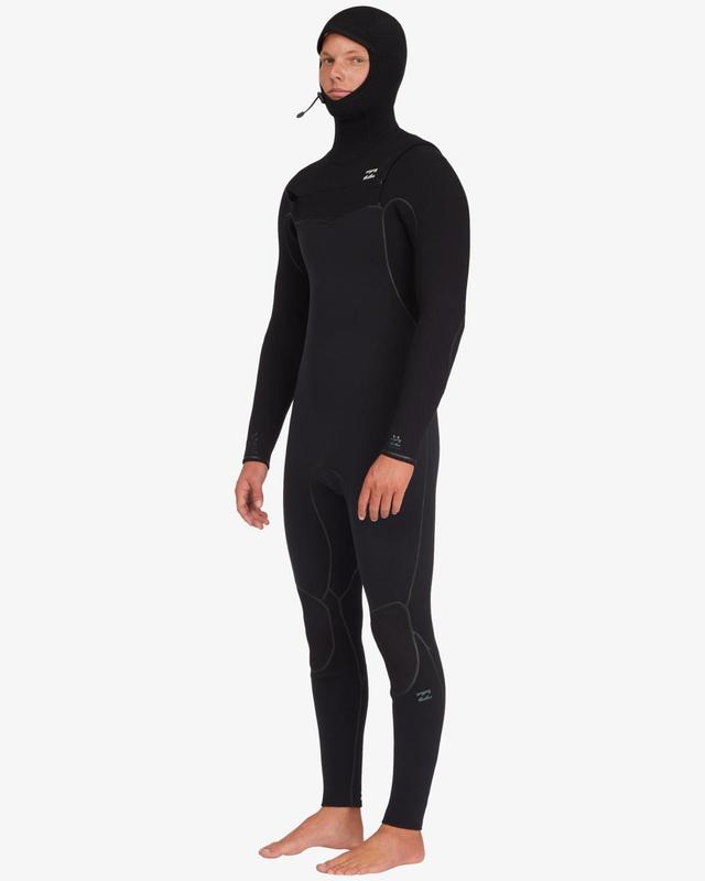 5/4 Furnace Hooded Chest Zip Full Wetsuit - Black Male Product Image