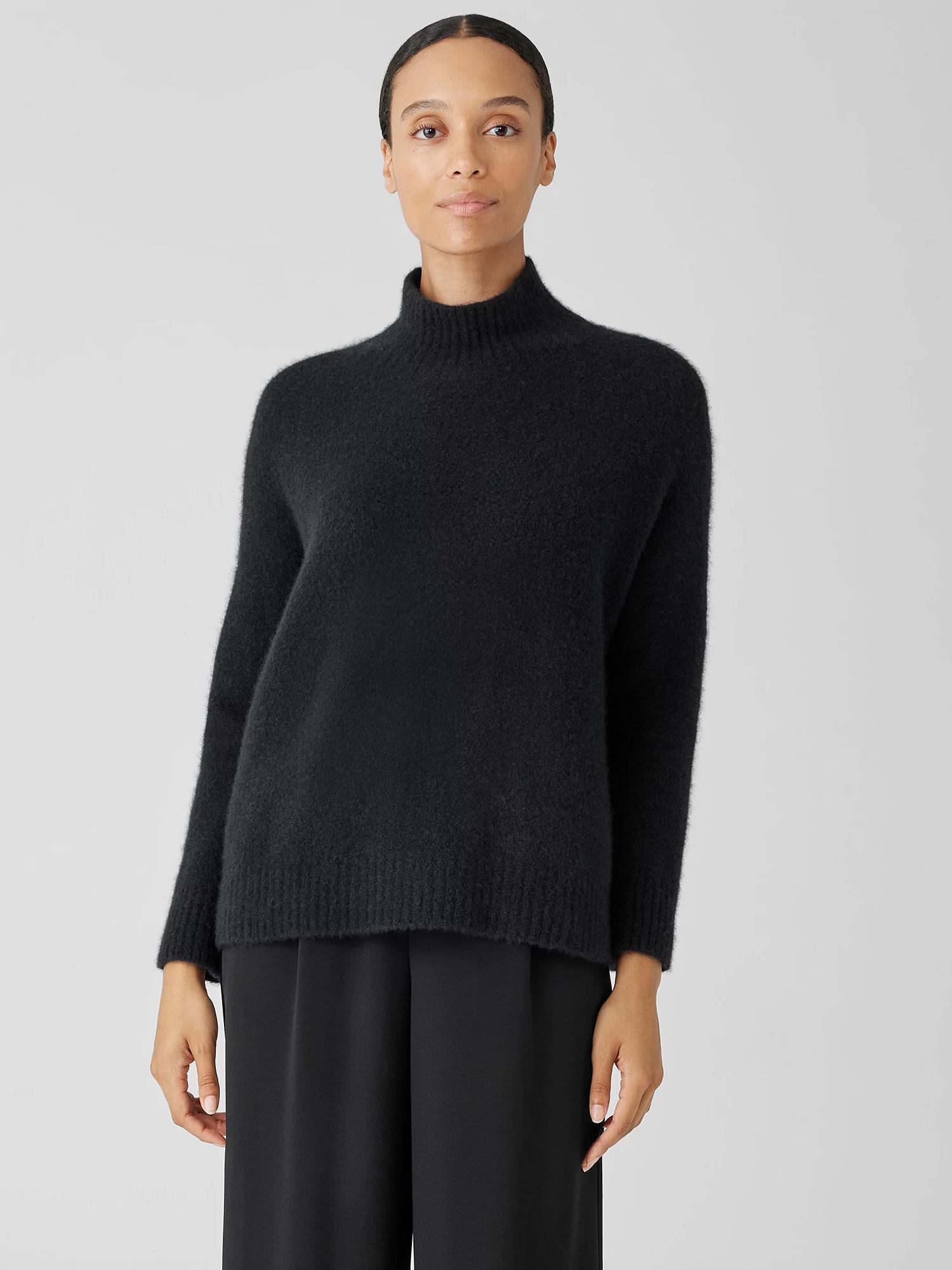 EILEEN FISHER Cashmere Silk Bliss Turtleneck Box-Topfemale product image