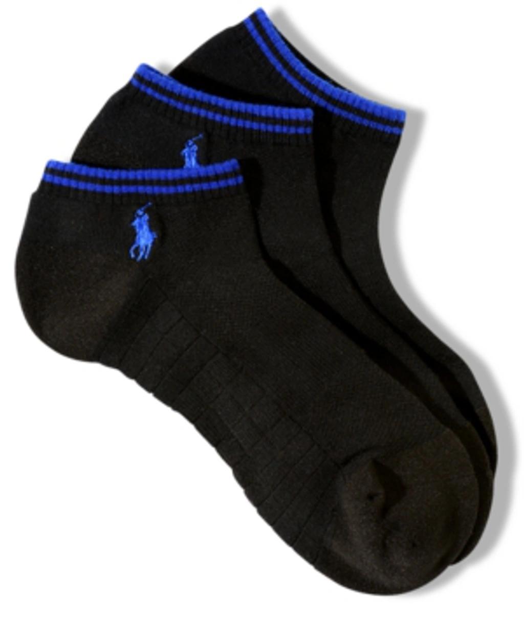 POLO RALPH LAUREN Men's Socks, Atheltic Technical Low Cut No Show Performance 3 Pack In Black Product Image