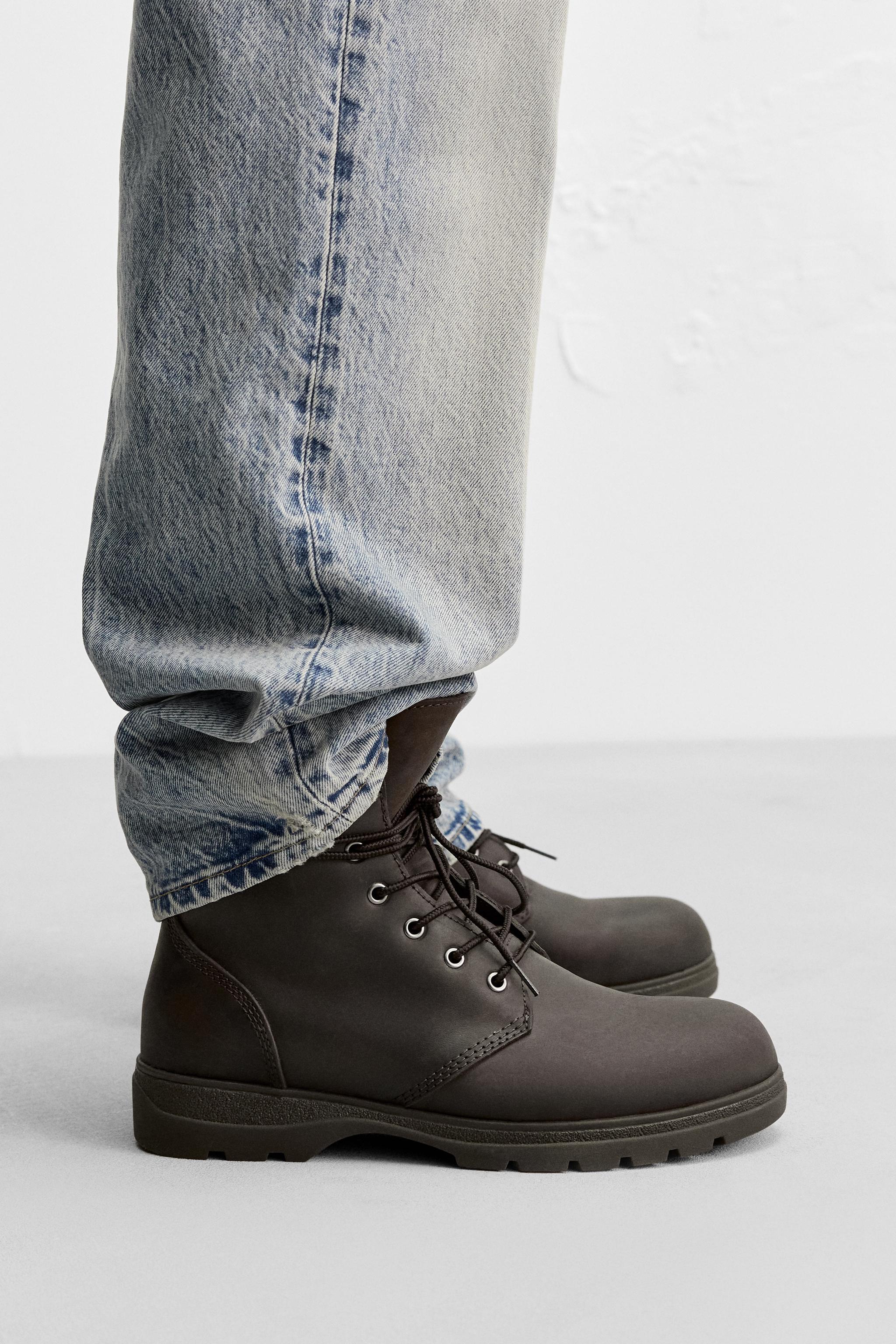 LACED LEATHER BOOTS product image