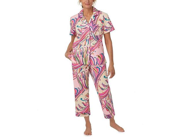 Bedhead PJs Trina Turk x Bedhead Short Sleeve Cropped PJ Set (Vintage Tulip) Women's Pajama Sets Product Image