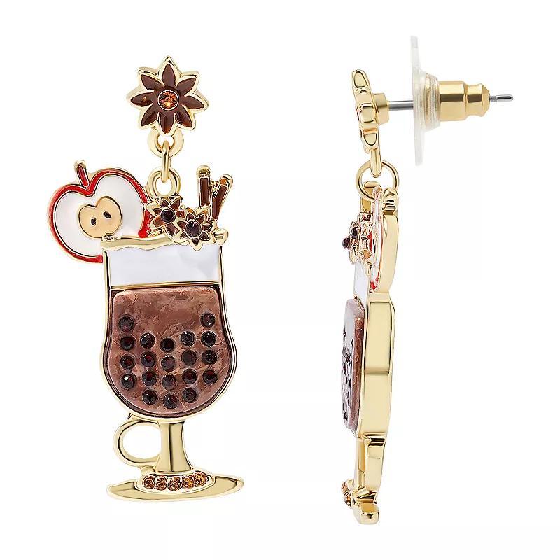 Celebrate Together Fall Enamel Apple Cocktail Earrings, Womens, Brown Product Image