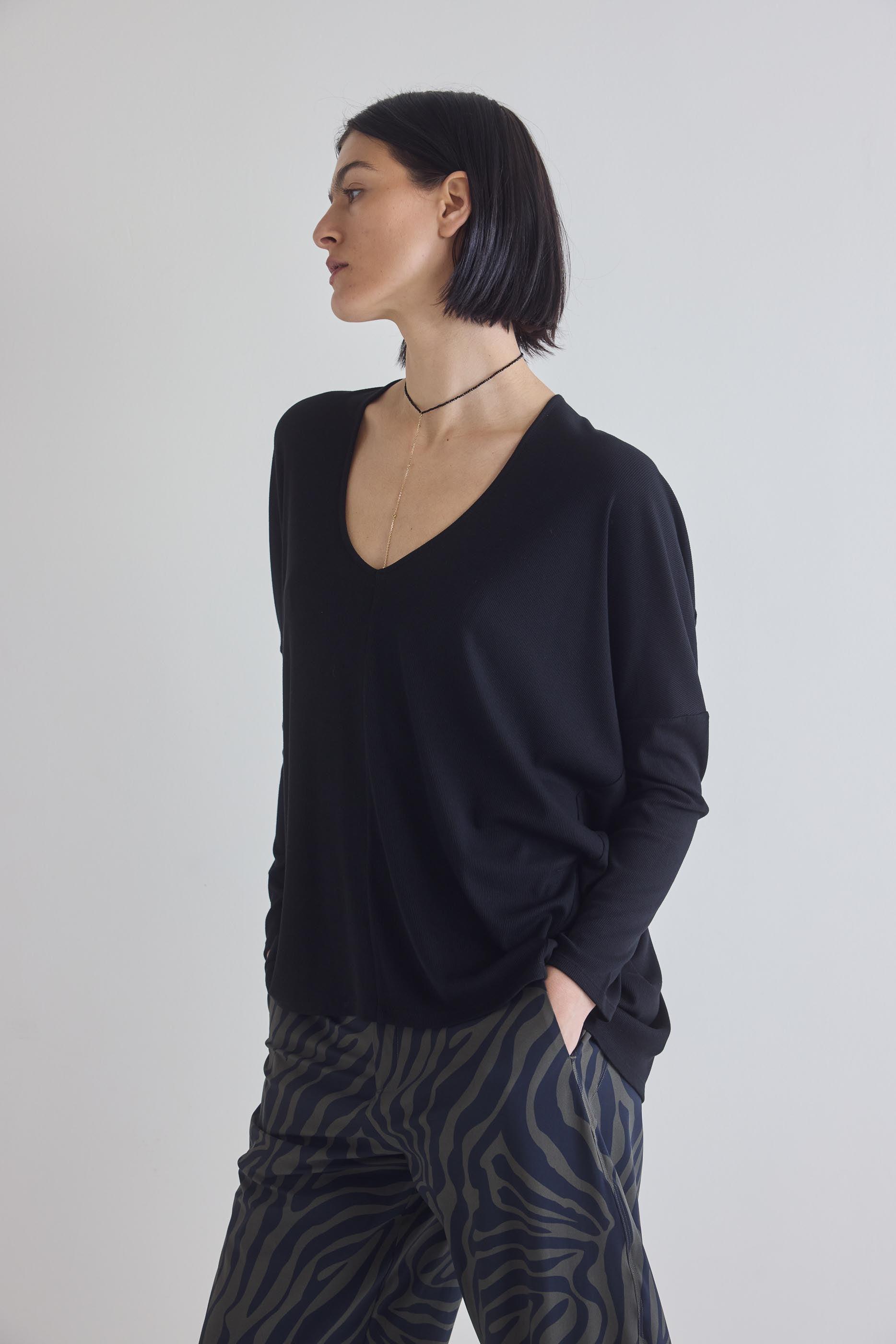 The Ribbed Dolman Long Sleeve Top Product Image