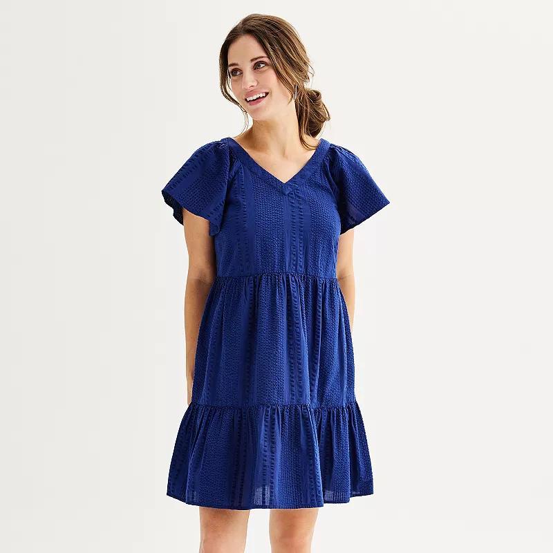 Womens Sonoma Goods For Life V-Neck Tiered Dress Product Image