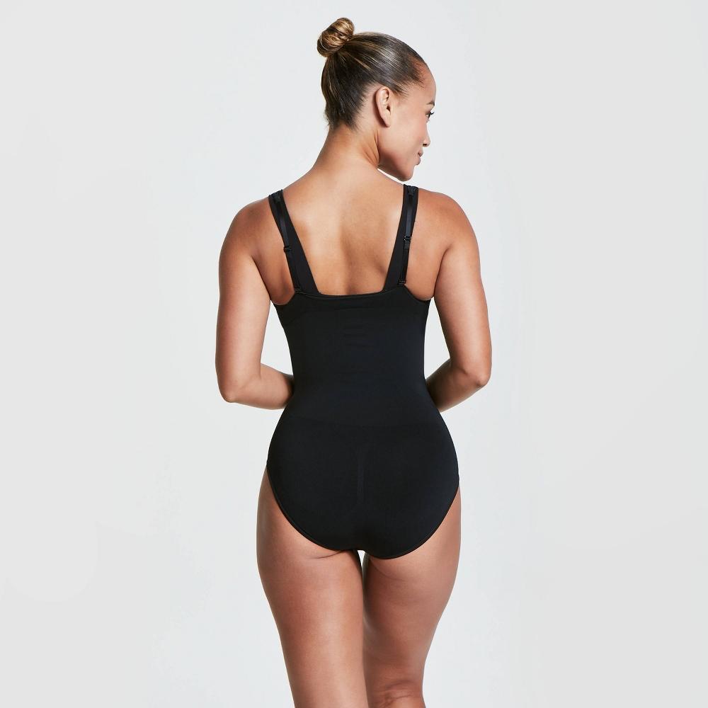 ASSETS by SPANX Women's Remarkable Results Open-Bust Brief Bodysuit - Black S Product Image