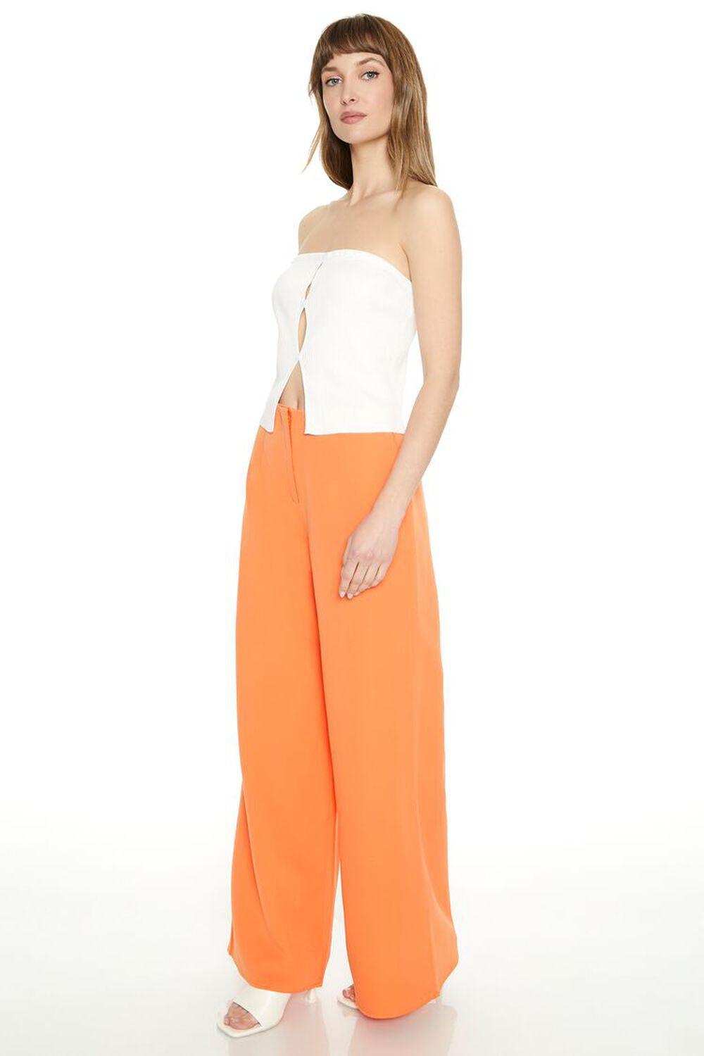 Twill Hook-and-Bar Wide-Leg Pants | Forever 21 Product Image