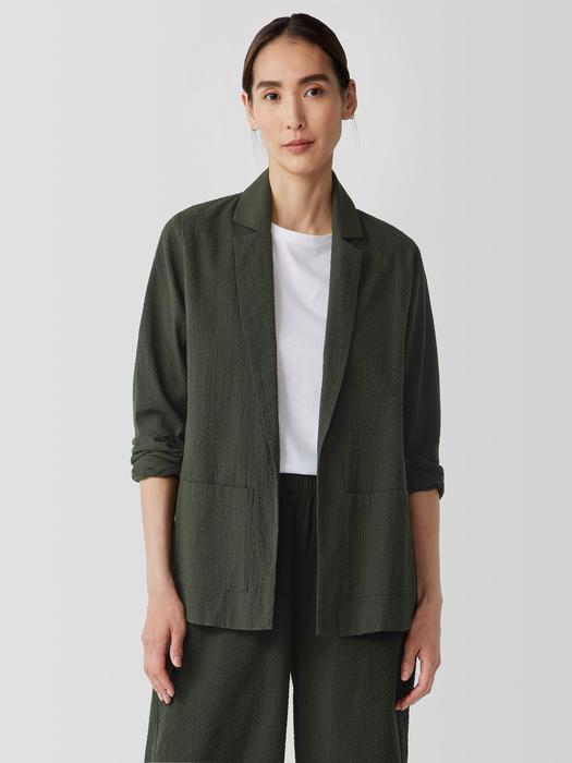 EILEEN FISHER Organic Cotton Ripple Blazerfemale Product Image