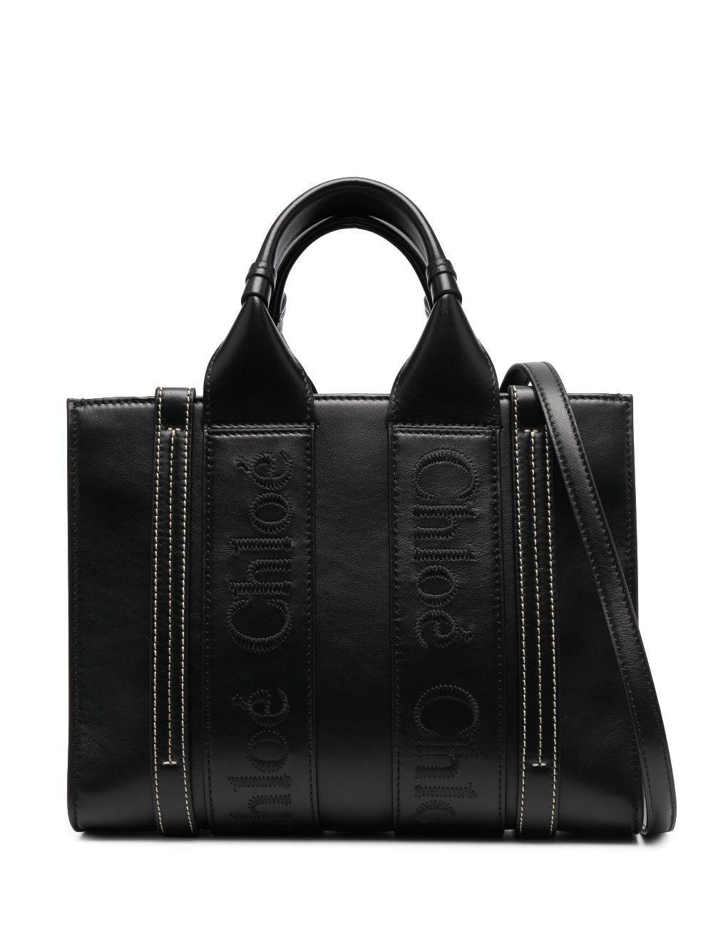 Woody Small Tote Bag In Black Product Image