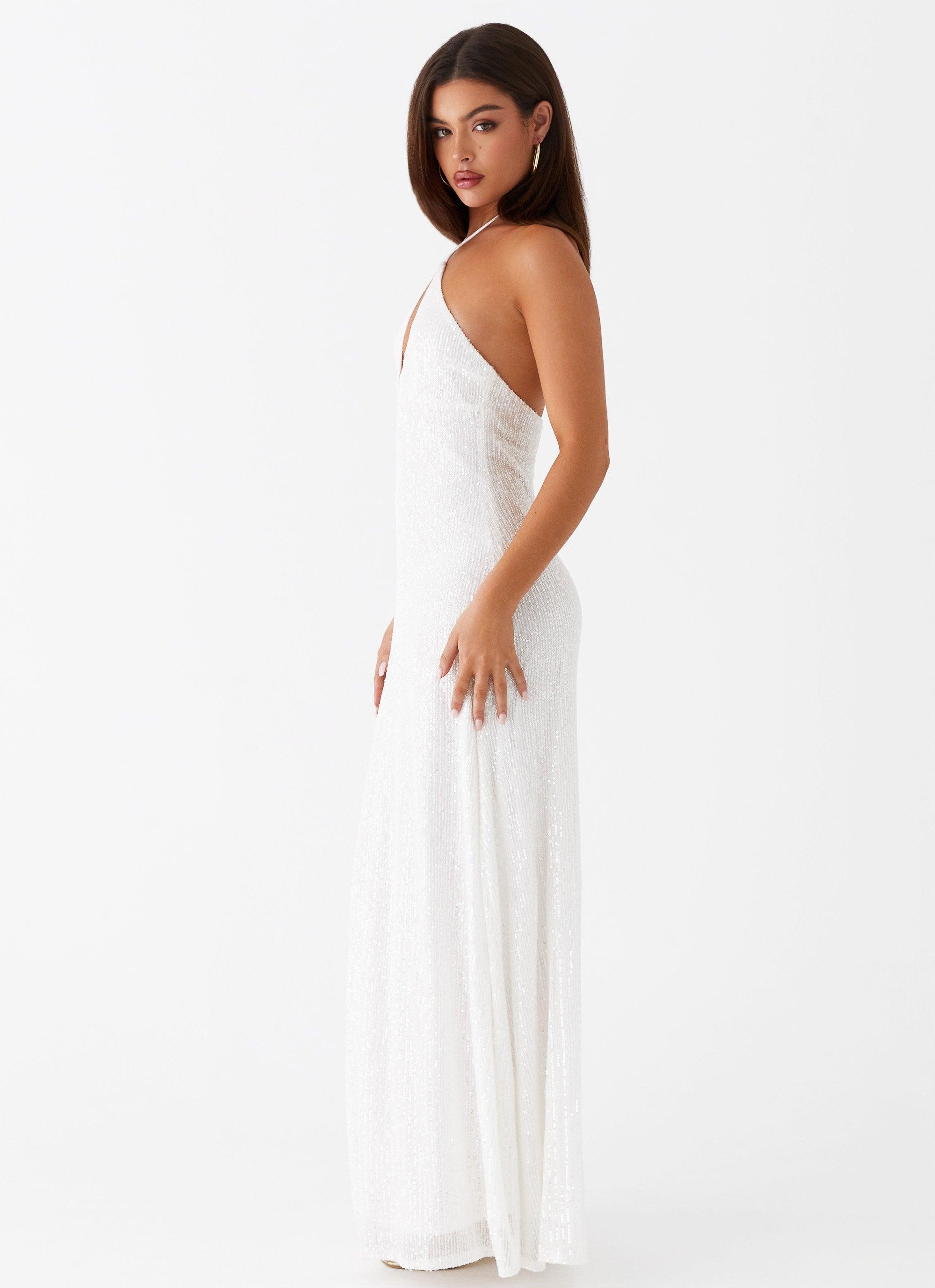 Latanya Sequin Maxi Dress - White Product Image