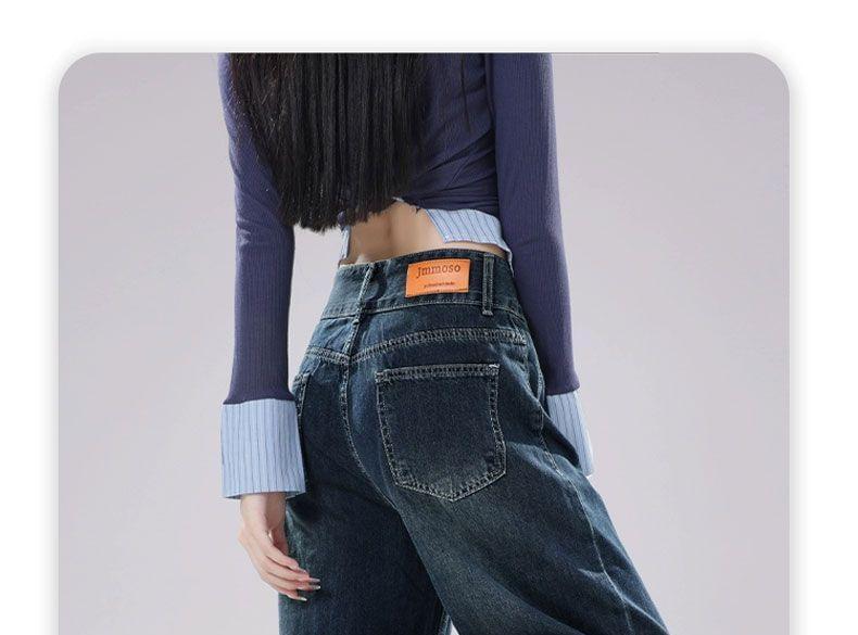 Low Waist Washed Wide Leg Jeans Product Image