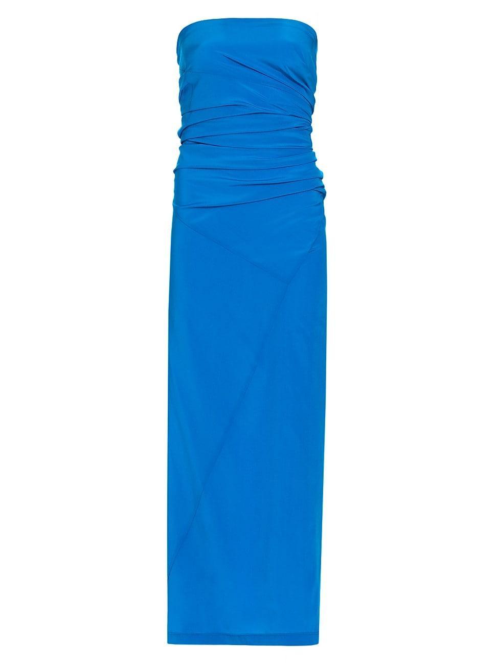 Proenza Schouler - Odette Strapless Silk-Blend Maxi Dress - BlueModa Operandi Product Image