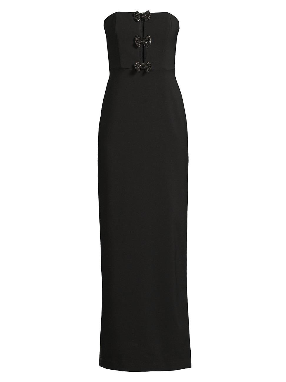 Womens Crepe Strapless Column Gown Product Image