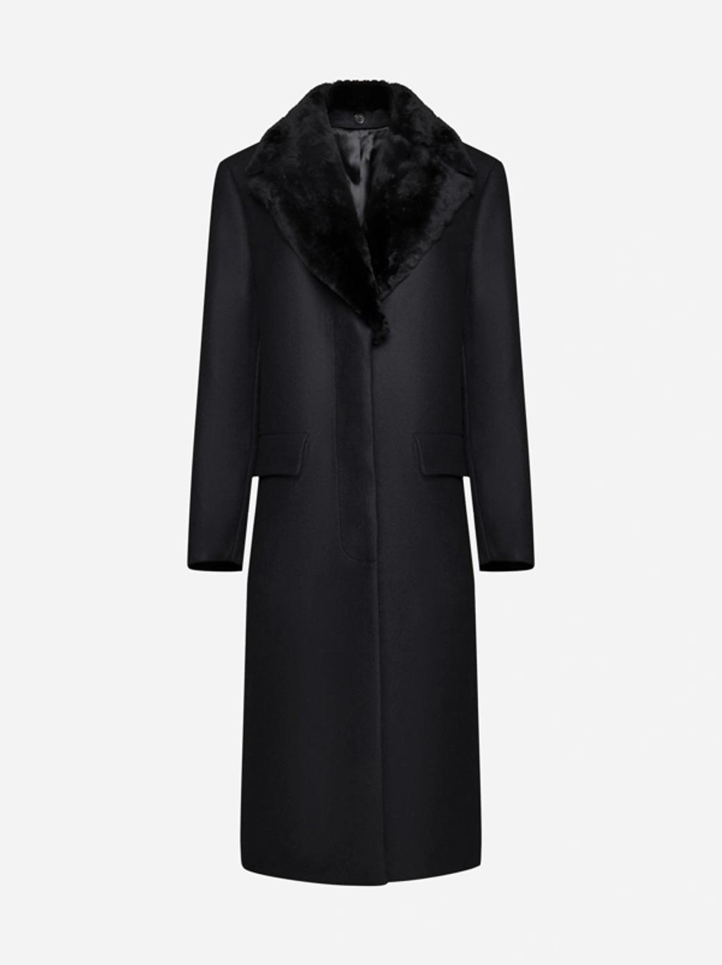 Oversized Wool-blend Coat In Black Product Image