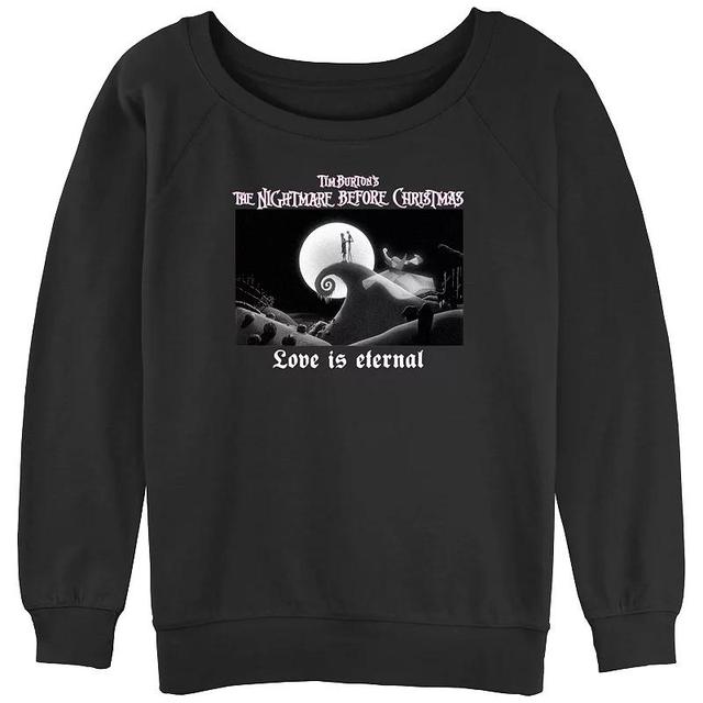 Disneys The Nightmare Before Christmas Love Is Eternal Juniors Graphic Slouchy Terry, Womens Product Image