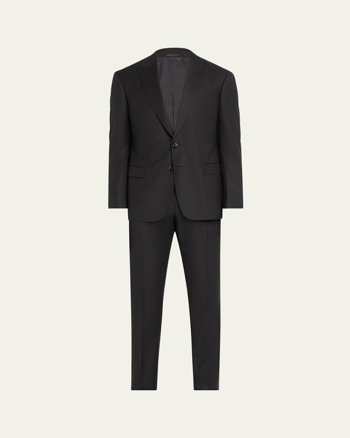 Mens Super 150s Striped Peak-Lapel Classic Fit Suit Product Image