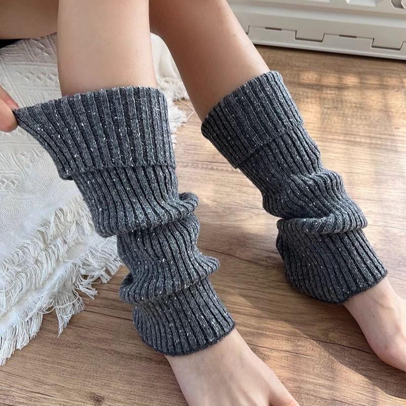 Melange Ribbed Knit Leg Warmers Product Image