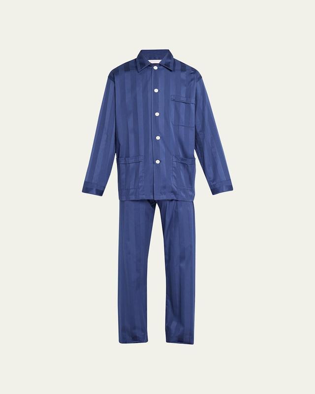 Mens Lingfield Two-Piece Long Pajama Set Product Image