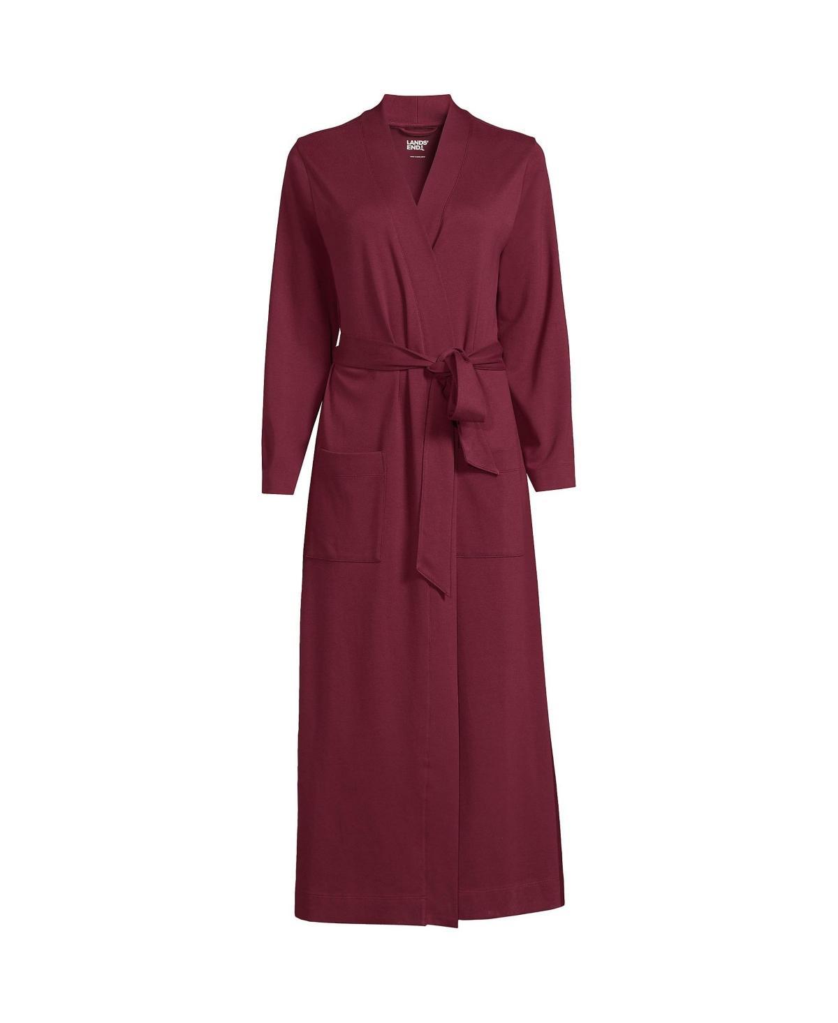 Petite Lands End Cotton Wrap Robe, Womens Blue Product Image