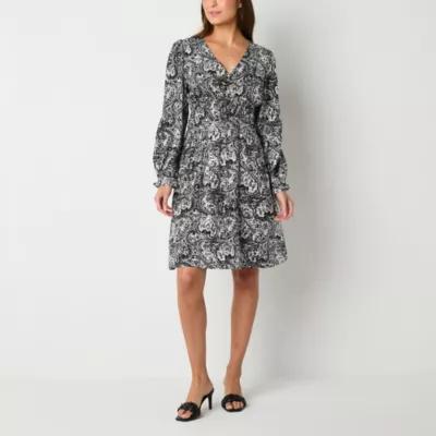 a.n.a Womens Long Sleeve A-Line Dress Product Image