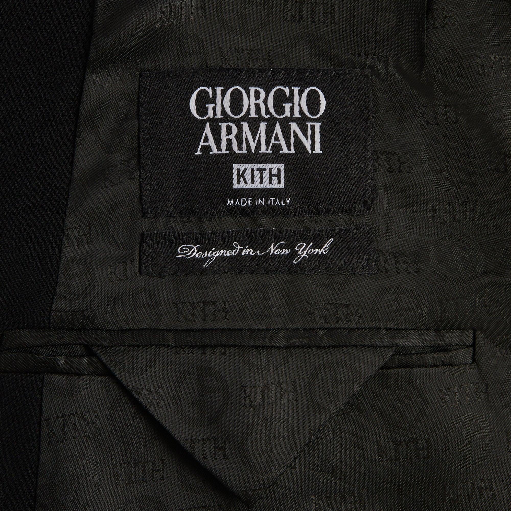 Kith & Giorgio Armani Double Breasted Jacket - Black Male Product Image