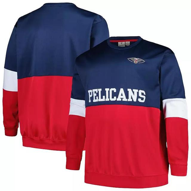 Mens Fanatics Branded /Red New Orleans Pelicans Big & Tall Split Pullover Sweatshirt Blue Product Image