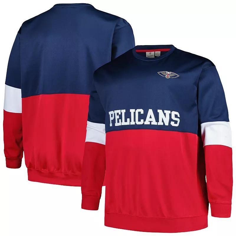 Mens Fanatics Navy New Orleans Pelicans Big and Tall Split Pullover Sweatshirt - Navy Product Image