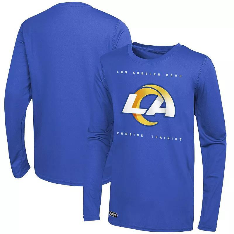 Mens Royal Los Angeles Rams Side Drill Long Sleeve T-Shirt Product Image