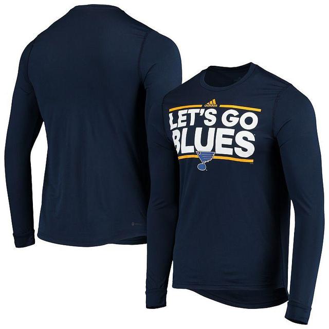 Mens adidas Navy St. Louis Blues Dassler Aeroready Creator Long Sleeve T-shirt Product Image