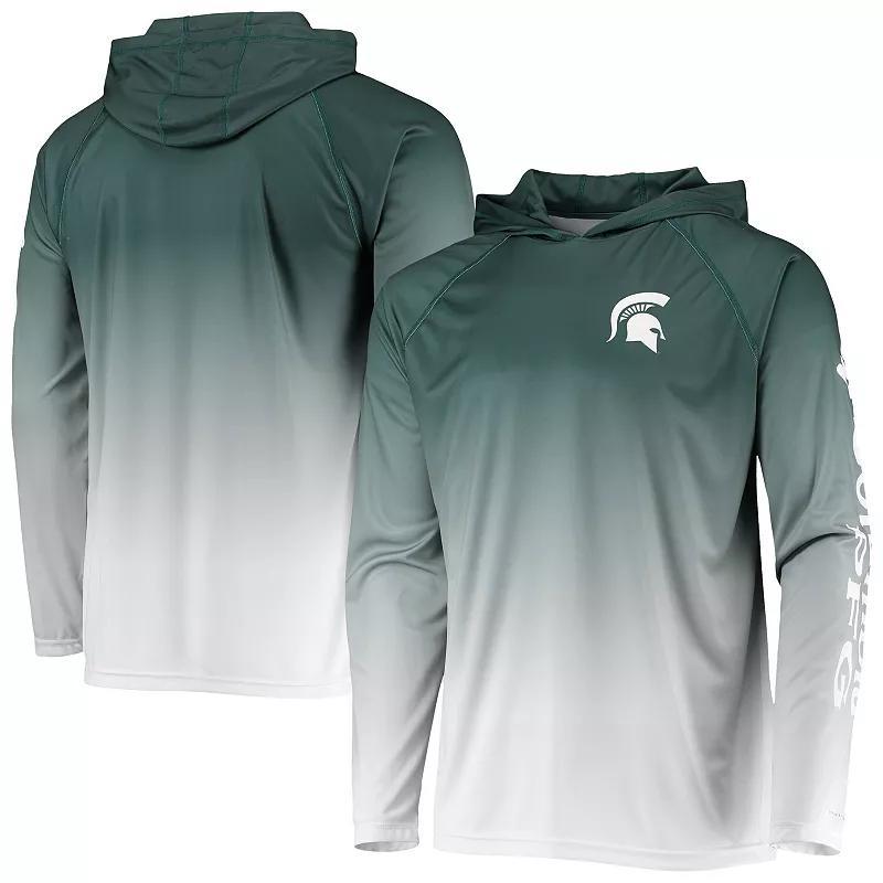 Mens Columbia PFG Michigan State Spartans Terminal Tackle Omni-Shade UPF 50 Long Sleeve Hooded Top Product Image