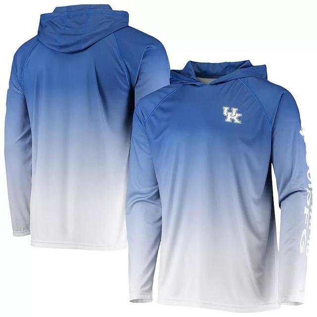 Mens Columbia PFG Royal Kentucky Wildcats Terminal Tackle Omni-Shade UPF 50 Long Sleeve Hooded Top Product Image