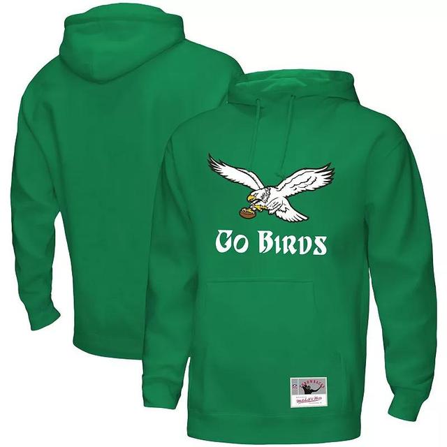 Mens Mitchell & Ness Kelly Green Distressed Philadelphia Eagles Go Birds Pullover Hoodie Product Image