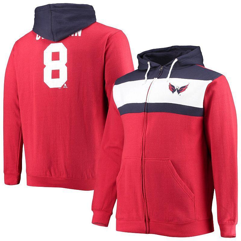 Mens Profile Alexander Ovechkin Red Washington Capitals Big & Tall Colorblock Full-Zip Hoodie Product Image