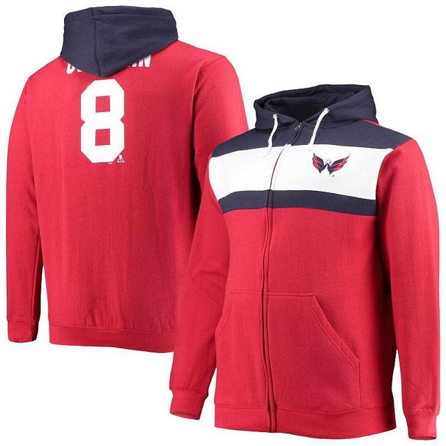 Mens Profile Alexander Ovechkin Washington Capitals Big & Tall Colorblock Full-Zip Hoodie Product Image